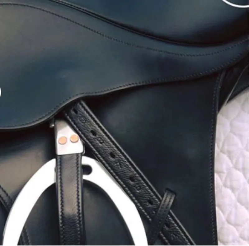 Henry James Precision Calfskin Stirrup Leathers Black-1